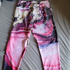 Feed Me Fight Me Leggings Pink Geode Medium